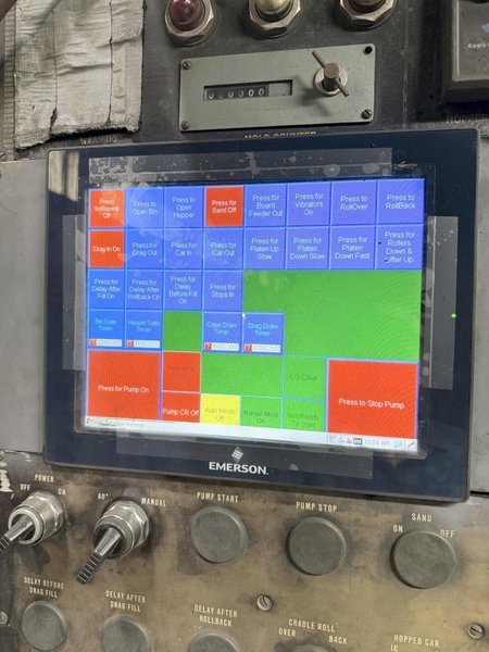Hunter model hmp 10C automatic molding machine s/n 82P928, op. with Emerson PLC, feed belt