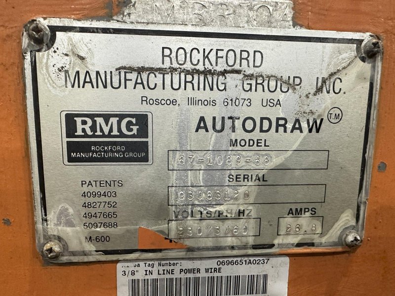 3/8" RMG MODEL 67-1089-68 WIRE DRAWER: STOCK #22261