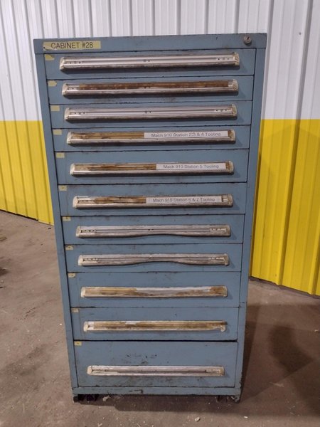 11 DRAWER STANLEY VIDMAR BLUE TOOL STORAGE CABINET 30" X 29.5" X 59"H : YOBRO 26150