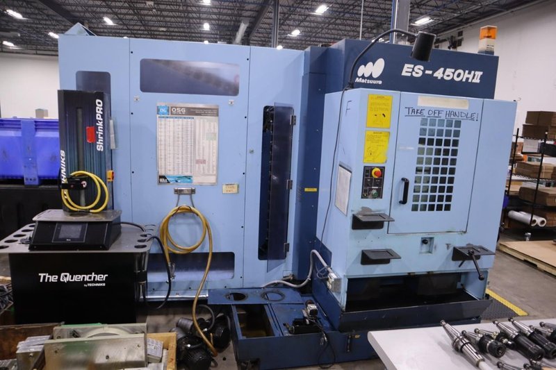 Matsuura ES-450HZ Horizontal Machining Center, Fanuc Series 18i-M Control, BT 40 Taper, 2 Station Pallet Changer- Auction Item