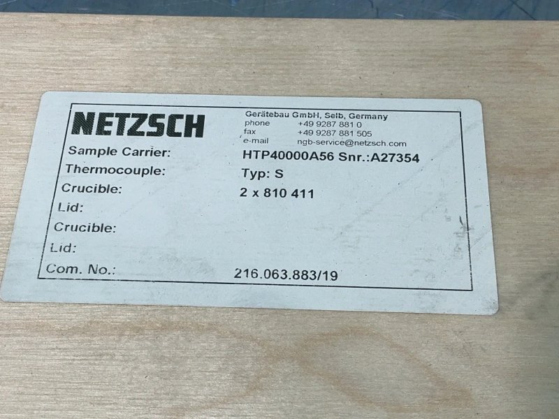 Netzsch Sample Carrier Type S Thermocouple - Htp40000a56