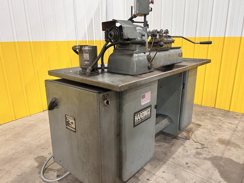 9" X 28" HARDINGE MODEL #DV-59/DSM-59 SECOND OPERATION TURRET ENGINE LATHE: STOCK #21133