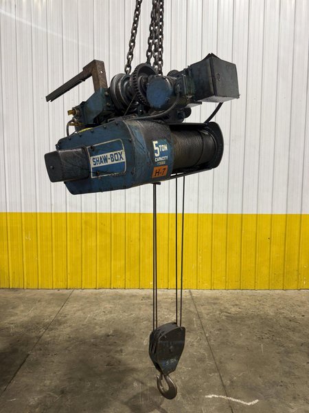 5 TON SHAW BOX SINGLE GIRDER POWERED CABLE HOIST &amp; TROLLEY, REMOTE CONTROLLED: YOBRO #25898