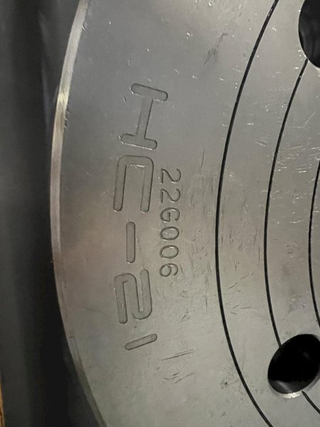 Samchully HC-21 Used 21" Closed-Center 3-Jaw VTL Power Chuck For Sale