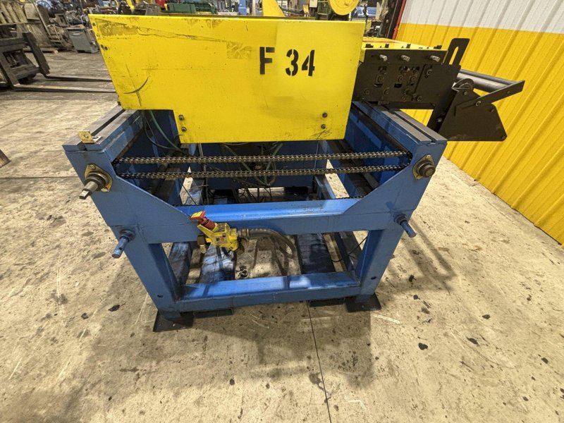 12" W X 18" STROKE PRESS ROOM EQUIPMENT PRE PNEUMATIC COIL STRAIGHTENER &amp; AIR FEEDER : STOCK #23254