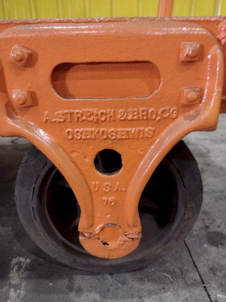 (2) 72" X 36" A STREICH &amp; BROS HEAVY DUTY FLAT BED TOW CARTS: STOCK #23688