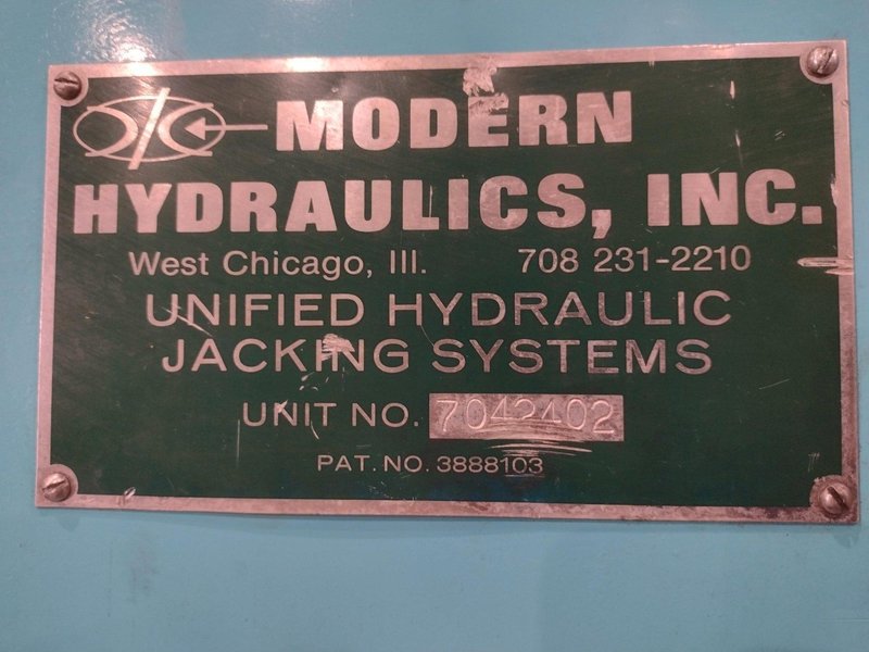 40 TON MODERN HYDRAULICS 4 CYLINDER PORTABLE HYDRAULIC DIE SETTING &amp; SEPARATING SYSTEM: STOCK #23774