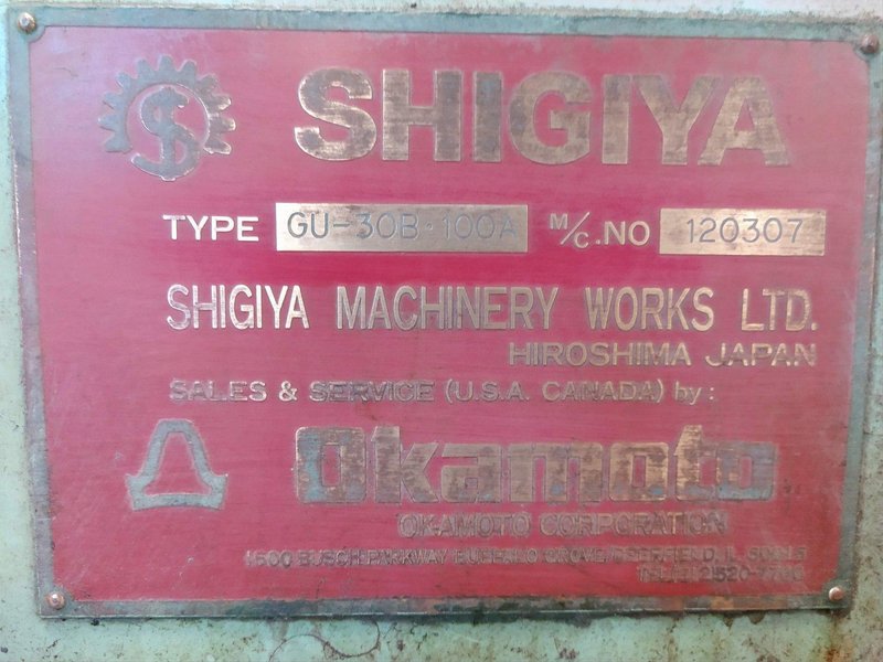 11" X 40" SHIGIYA MODEL #G-30 GU30B100A CYLINDRICAL GRINDER: STOCK 12525