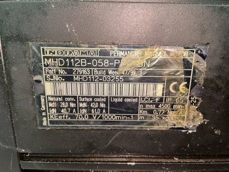 Indramat  Permanent Magnet Motor  - Mhd112b-058-p70bn