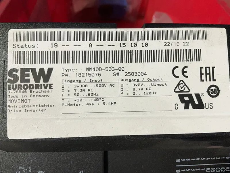 Sew Eurodrive  Movimot Frequency Inverter  - Mm40d-503-00