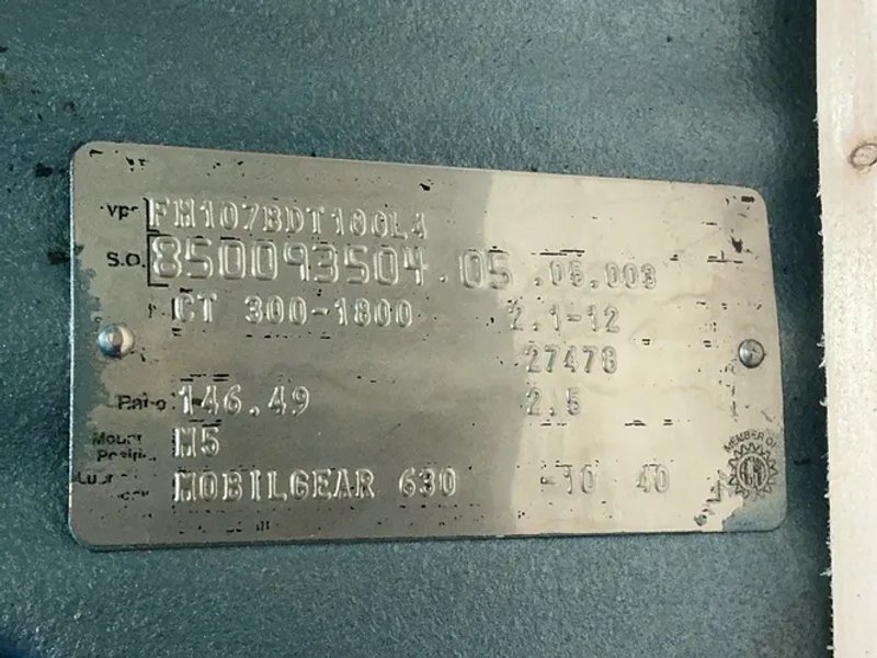 Ratio=146.49 Industrial Gearbox - Fh107bdt100l4