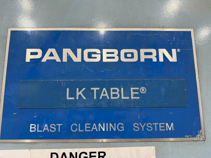 72” TABLE PANGBORN MODEL 6-LK ROTOBLAST SHOT BLAST MACHINE: YOBRO #24357