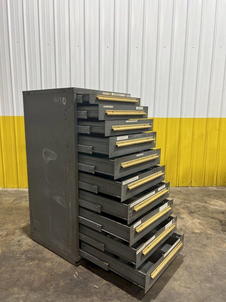 10 DRAWER EQUIPTO 28" X 30" X 59" TOOL STORAGE CABINET STOCK # 3095