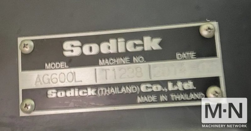 Sodick AG600L Wire EDM, 2014