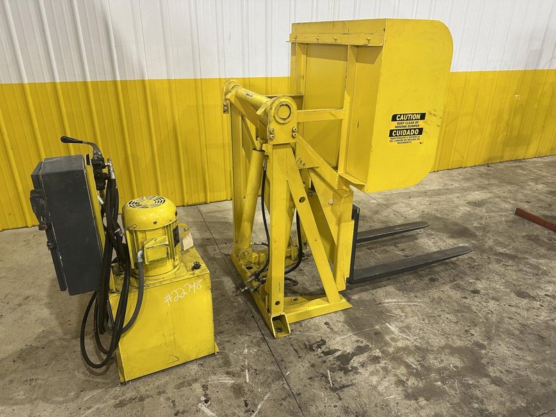48" HYDRAULIC PALLET INVERTER / FLIPPER / UPENDER MACHINE: STOCK #22798