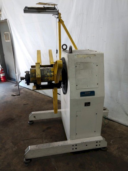 1,100 LB X 16" GSW MODEL #MHM0.5/1250SO SERVO MOTORIZED COIL REEL UNCOILER, NEW 1996: STOCK 12988