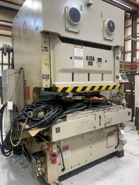 160 ton Aida (Metric) Used Metal Stamping Press Model# NC2-160 (1) Double Crank Gap Press For Sale, Year 1995