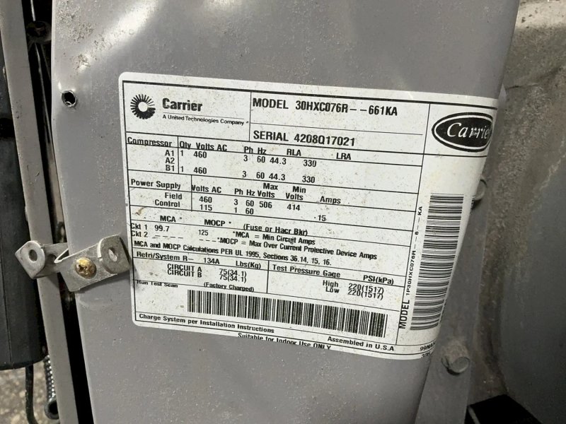 Carrier 30 Bar Chillerwater Cooled Chiller - 30hxc076r—661ka
