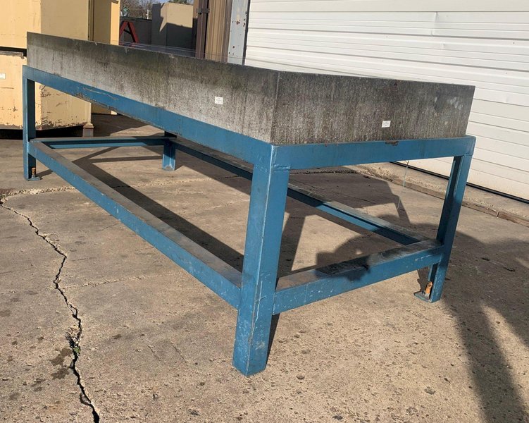 36" X 78" X 8" THICK RAHN GRANITE PRECISION LAYOUT PLATE ON STAND: STOCK #11475
