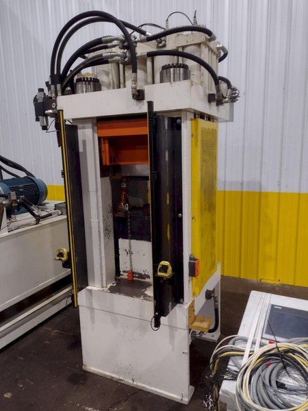 200 TON AMD 4-POST TIE-ROD FRAME HEAVY DUTY HYDRAULIC PRESS &amp; MULTI-PRESSURE HYDRAULIC UNIT: STOCK #19452