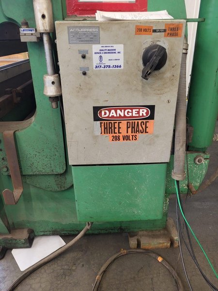 Accurpress 130 Ton X 10′ Hydraulic Press Brake Model 713010, Backgauge, 1990