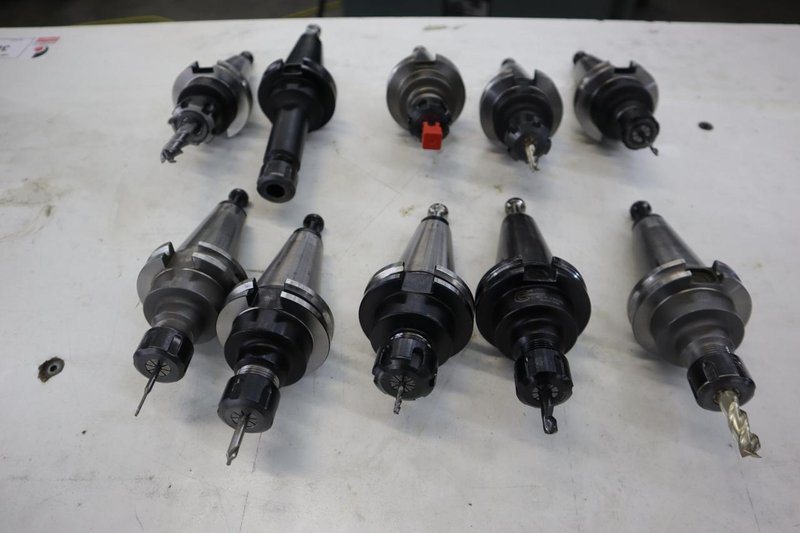 CT40 Taper Tool Holders: (1) ER20 Collet Holder, (9) ER16 Collet Holders- Auction Item