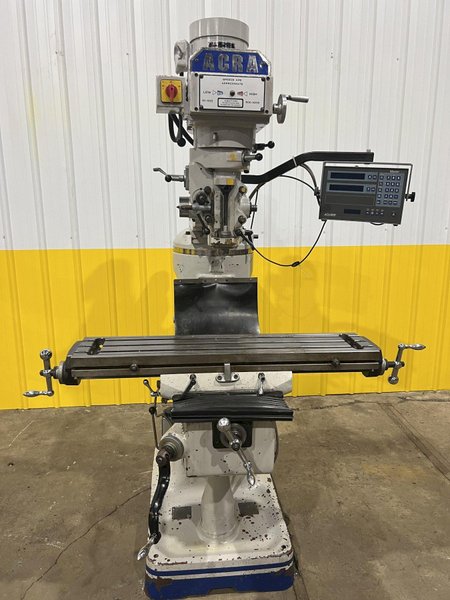 3 HP ACRA MODEL #AM-2V VERTICAL RAM TYPE KNEE MILL: STOCK #18827
