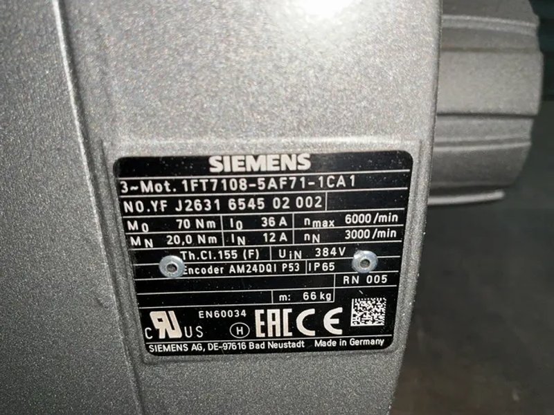 Siemens  Servo Motor  - 1ft7108-5af71-1ca1