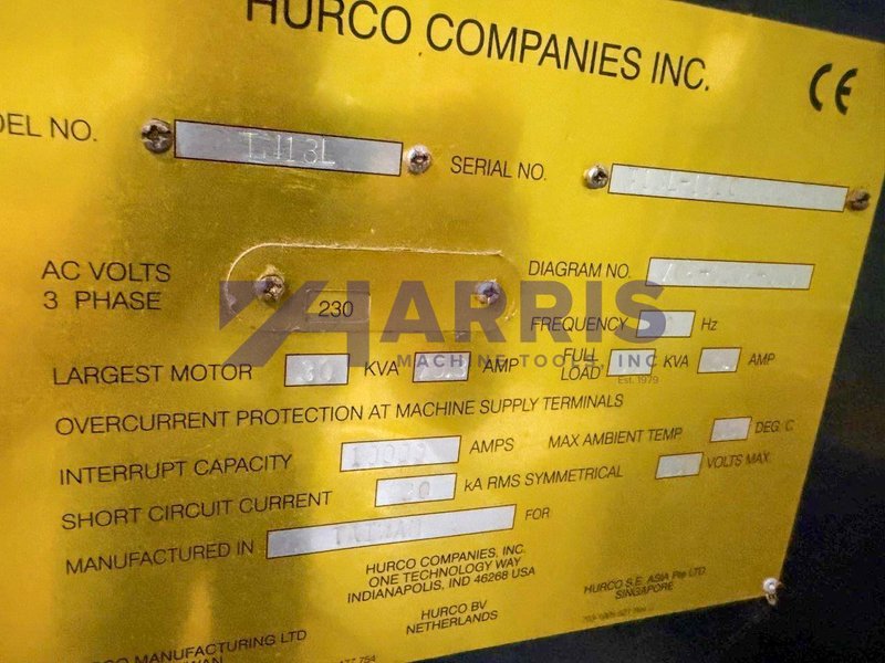 Hurco Slant Bed CNC Lathe Model TM18L with 6" hole, 18" Hydraulic Chuck and Hurco Max controls