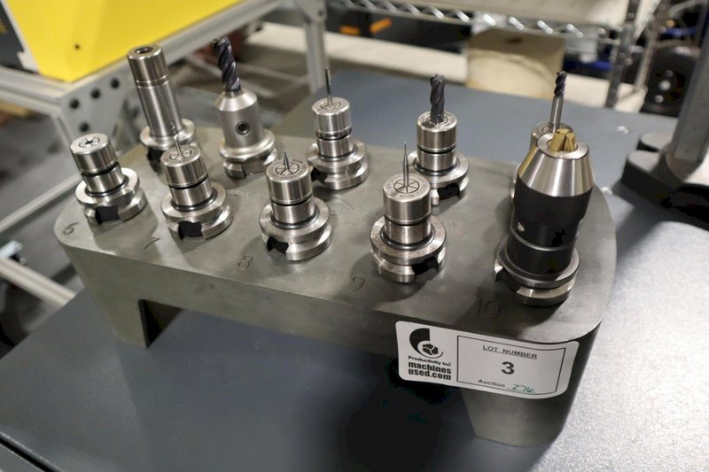 BT30 Tool Holders (10pcs) In Plastic Caddy, (8) Nikken SKN-10B Collet, (1) Keyless Drill Chuck, (1) End Mill Holder- Auction Item