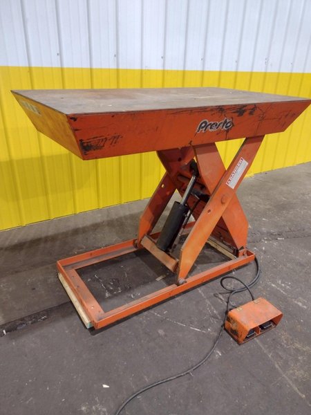 3,000 LBS X 32" X 56"  MODLE #L36-30-MOD PRESTO HYDRAULIC SCISSOR LIFT TABLE, SINGLE PHASE 110V: STOCK #19789