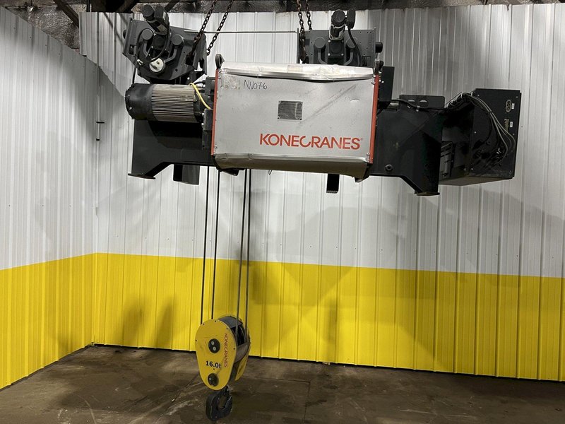 17.5 TON (2014) KONE-CRANES MODEL #CXT60410160P75GGN0S SINGLE GIRDER OVERHEAD CRANE HOIST &amp; TROLLEY: STOCK #18633