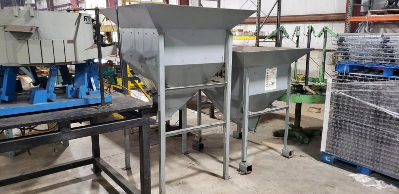 36" x 36" x 49" deep overhead hopper