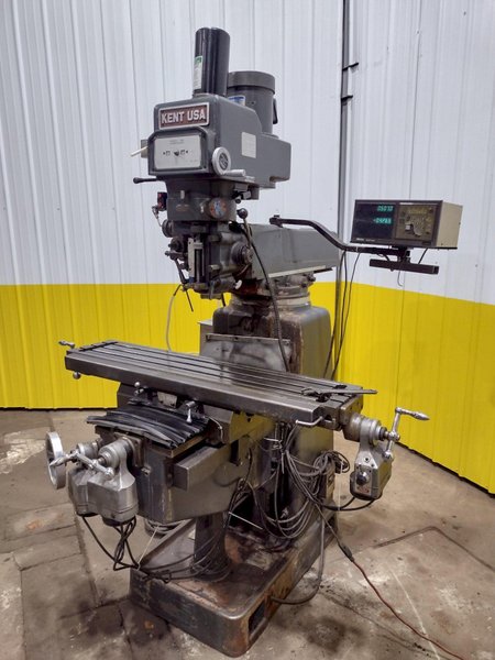 5 HP KENT MODEL #KTM-5VK RAM TYPE  KNEE MILL, 1992: STOCK #19923