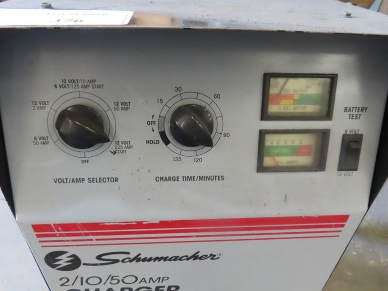 Schumacher 2/10/50 Amp Charger 125/225 AMP Starter Charger w Batter Charger for 6/12 Volt Battery- Auction Item