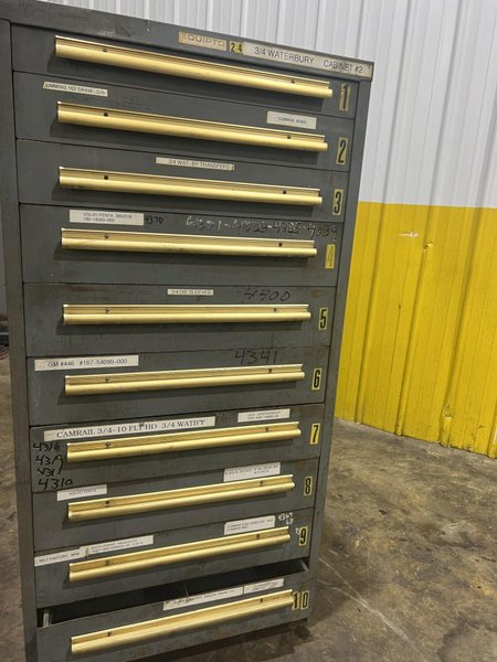 10 DRAWER EQUIPTO 28" X 30" X 59" TOOL STORAGE CABINET STOCK # 3095