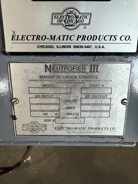 12" X 24" OKAMOTO ACCUGAR 124N HYDRAULIC SURFACE GRINDER. STOCK # 1118124.