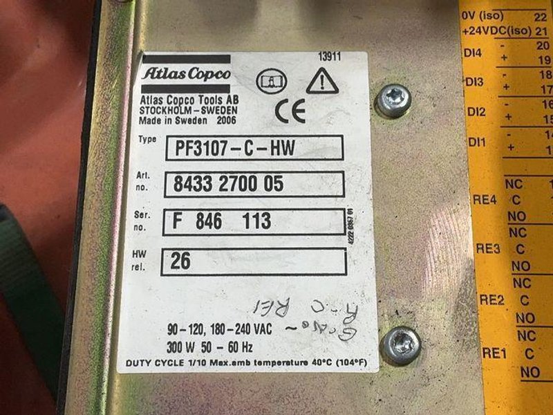 Atlas Copco 300 Watts  Nutrunner  W/controller - Pf3107-c-hw