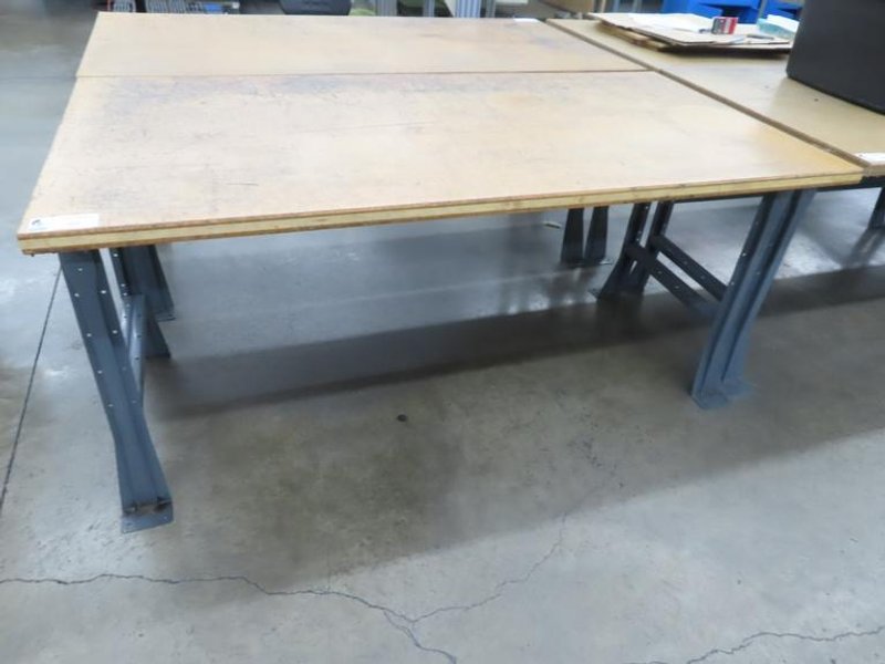 Work Bench, Wood Top, Metal Frame- Auction Item