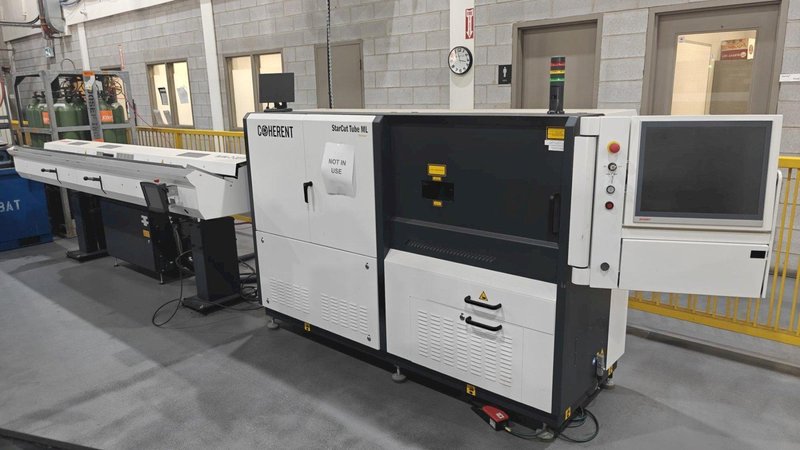 150 Watt Coherent StarCut Tube ML Precision Fiber Laser Tube Cutting System, 2024 – 150W StarFiber 150P, FMB Turbo 2-20 P Bar Loader, Fume Extraction