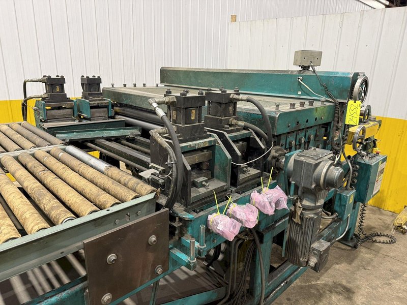 60" x 16 GAUGE IOWA PRECISION MODEL #GAF60-6 COIL SLEAR (SLITTING &amp; CUT-TO-LENGTH) LINE, WITH UNCOILERS &amp; SIDE PUNCHING / NOTCHING: YOBRO #24552