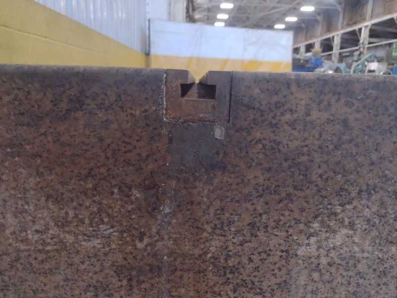 108" X 60" X 18 GREY GRANITE 2 LIP T-SLOTTED SURFACE PLATE: STOCK 17377