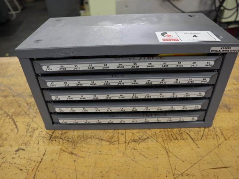 Huot Drill Index: Wire Gauge, 5 Drawers- Auction Item