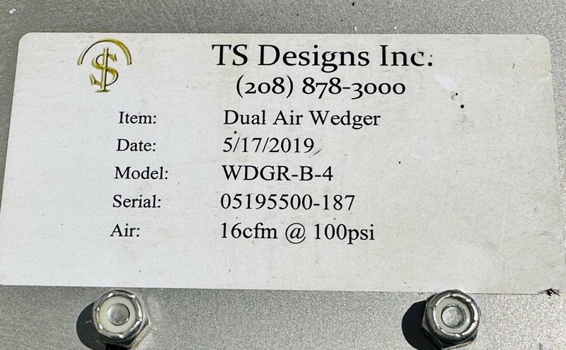 TS Designs Inc.  |  Pneumatic Dual Air Wedger For Various Vegetables