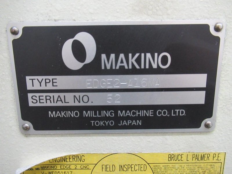 Makino Edge2-A16MA CNC Sinker EDM, MGF-30 Control, 16 ATC, C-Axis, 30 Amp, MA Head- Auction Item