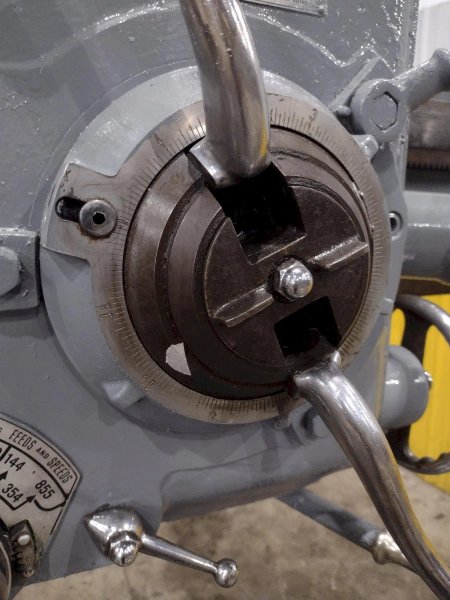 4' X 9" CARLTON 1A RADIAL ARM DRILL. STOCK # 0992325