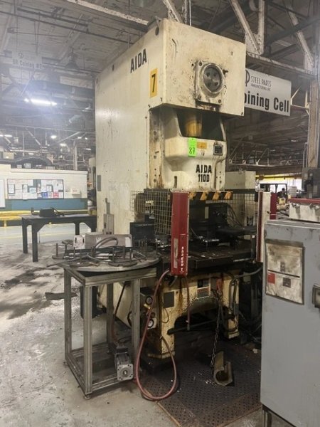 AIDA 121 TON SINGLE CRANK GAP FRAME PRESS, S/N CO411-0199, STOCK# 14220J