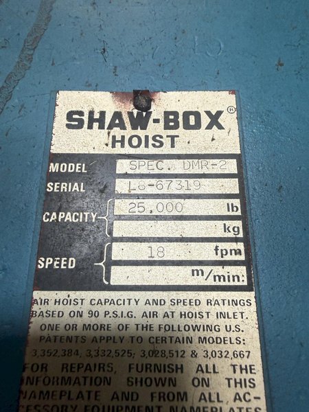10 TON X 57’ SHAW-BOX DOUBLE GIRDER OVERHEAD BRIDGE CRANE, WITH 12.5 TON SHAW-BOX HOIST: YOBRO #24731