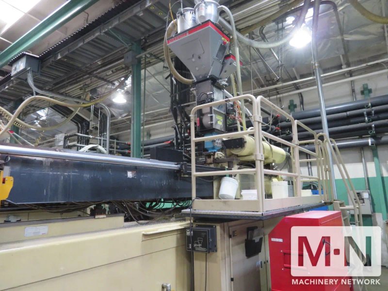 825 TON 132 OZ  HUSKY MODEL GL750GENRS120/100 INJECTION MOLDING MACHINE  MFG 1999