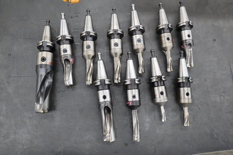Komet Thru Spindle Coolant Insert Drills (9) ABS50 (1) ABS63 -All CT40 Taper Tool Holders- Auction Item